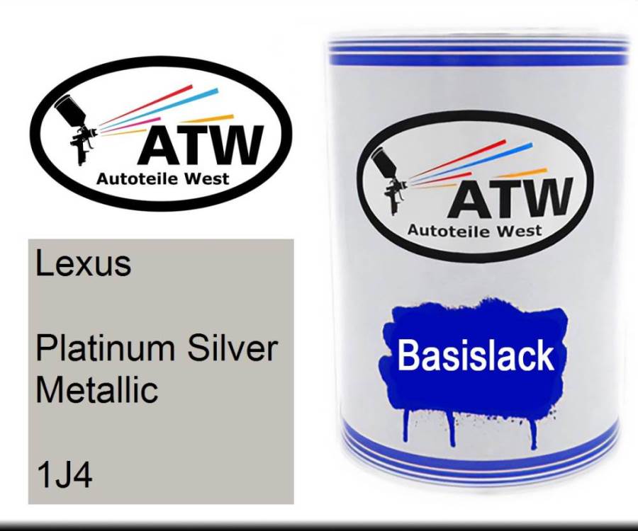 Lexus, Platinum Silver Metallic, 1J4: 500ml Lackdose, von ATW Autoteile West.